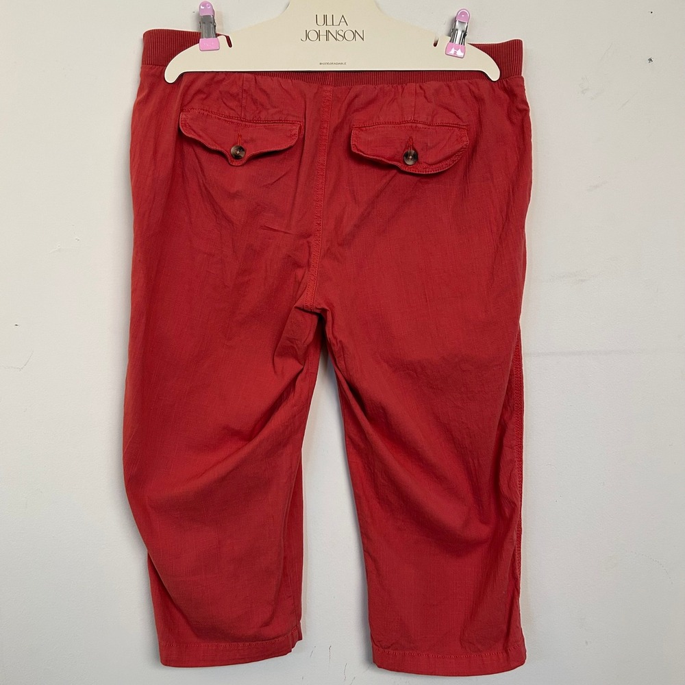 Americana Sonoma Relaxed Fit Red Utility Crop Pants L Casual Minimal Comfort - Picture 2 of 8